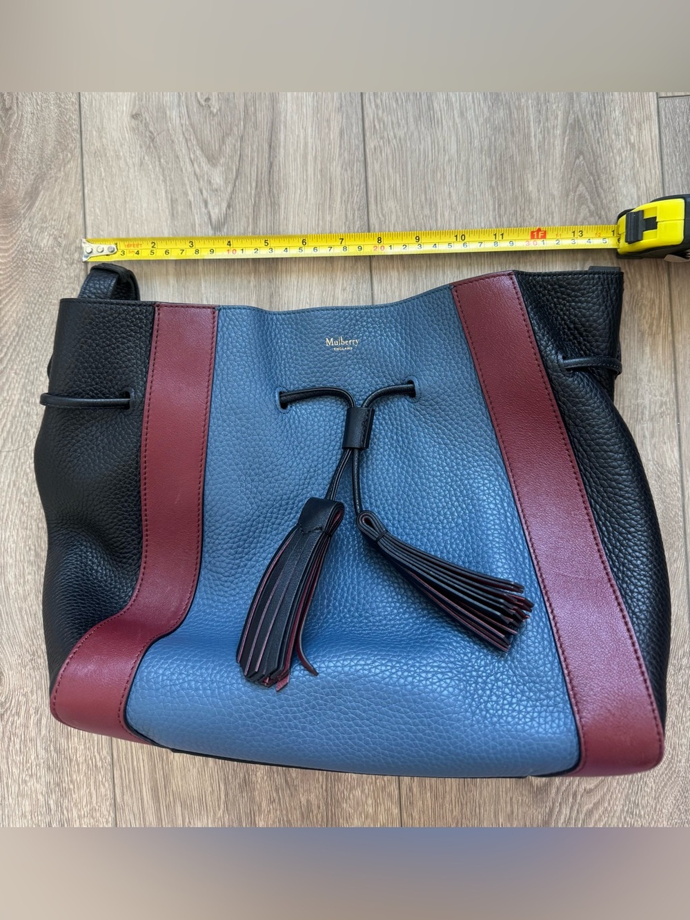 Mulberry Millie Leather Drawstring Tote Bag-Tricolor - Picture 13 of 14